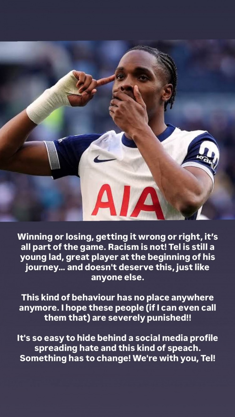 开云体育-理查利森声援特尔：胜负对错都是比赛的一部分，但种族歧视不是