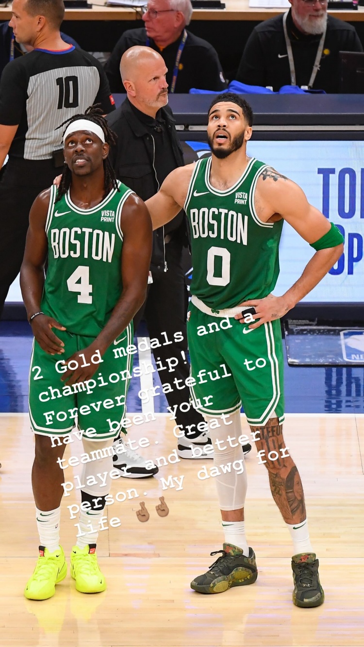 冠军队友！塔图姆社媒告别队友霍勒迪和波尔津吉斯